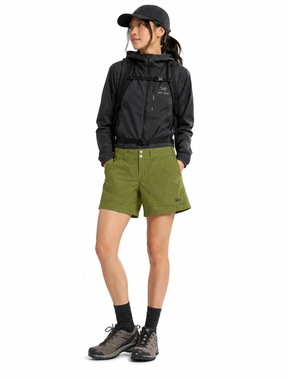 Gorpcore Activewear Performance REI Co-op Hiking chartreuse shorts Size 10 Nylon